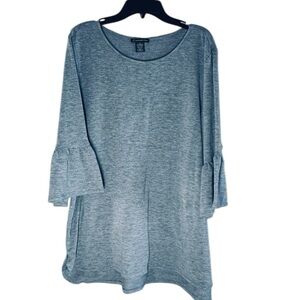 Adrianna Papell Half Sleeve Grey Top